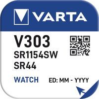 Varta V303 - Single-use battery - SR44 - Silver-Oxide (S) - 1.55 V - 160 mAh - Hg (mercury)