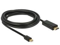 DELOCK Displayport Kabel mini DP -> HDMI St/St 3.00m schwarz (83700)