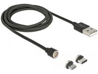 DELOCK Lade-/Datenkabelset magnetisch USB > Micro-B/USB-C (85723)