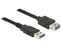 DELOCK USB Verl. USB3.0 A -> A St/Bu 1.00m schwarz (85054)