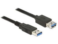 DELOCK USB Verl.  USB3.0 A -> A St/Bu 1.50m schwarz (85055)