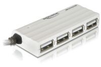 DELOCK USB-HUB 4-Port USB, silber, slim extern (87445)