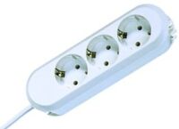 Bachmann 3x Schuko H05VV-F 3G 1.50mm² 16A/3680W 5m - 5 m - Plastic - White - 3 AC outlet(s) - 3680 W - 16 A