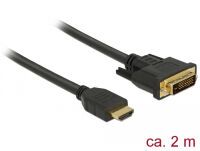 DELOCK Kabel HDMI > DVI 24+1 bidirektional  2.00m schwarz (85654)