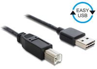 DELOCK Easy USB Kabel A -> B St/St 3.00m schwarz (83360)