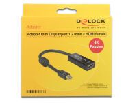 Delock 62613 - 0.2 m - Mini DisplayPort - HDMI Type A (Standard) - Male - Female - Gold
