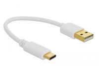 DELOCK USB Ladekabel Typ-A zu USB Type-C 15cm weiß (85355)