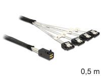 DELOCK SAS Kabel Mini SAS HD -> 4x Sata 7Pin St/St 0.50m (83392)