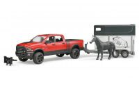 Bruder RAM 2500 Power Wagon mit Pferdeanhänger und Pferd 02501