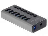 DELOCK Externer SuperSpeed USB Hub mit 7 Ports + Schalter (63669)