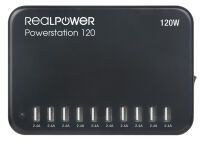 RealPower Ladestation Power Station 120    120W  10xUSB-A (321132)