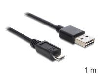 Delock EASY-USB 2.0-A - USB 2.0 micro-B - 1m - 1 m - USB A - Micro-USB B - USB 2.0 - Male/Male - Black