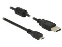 Delock 84900 - 0.5 m - USB A - Micro-USB B - USB 2.0 - Male/Male - Black