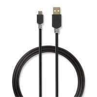 Nedis USB-Kabel| USB 2.0| USB-A Stecker| Micro-B| 480 Mbps| Vergoldet| 2. - Cable - Digital