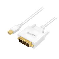 LogiLink Mini DisplayPort-Kabel DP 1.2 zu DVI, weiß 1,8m (CV0137)