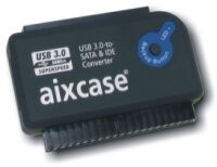 aixcase USB 3.0-to-SATA&/IDE-Konverter OTB, mit Netzteil TÜV (AIX-BLUSB3SI-PS)