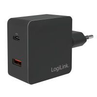 LogiLink USB Steckdosenadapter 2port,USB-A(QC) USB-C 18W(PD) (PA0220)