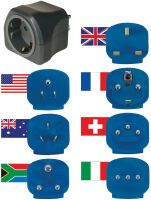 Brennenstuhl Reisestecker-Set / Reiseadapter-Set (Reise- Steckdosenadapter mit verschiedenen Aufsätzen für mehr als 150 Länder (7 x Steckereinsätze) schwarz