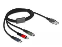 DELOCK USB Ladekabel 3in1 Lightning/Micro USB/USB Type-C 1m (87277)