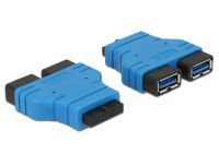 DELOCK USB3.0 Adapter Pinheader -> 2x A Bu/Bu nebeneinand (65670)