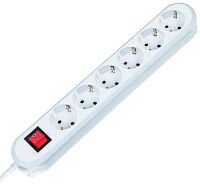 Bachmann 381.250K - 1.5 m - Type F - Plastic - White - 6 AC outlet(s) - 230 V