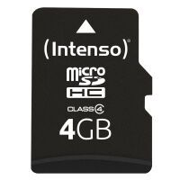 Intenso 3403450 - 4 GB - MicroSDHC - Class 4 - 20 MB/s - 5 MB/s - Shock resistant - Temperature proof - X-ray proof