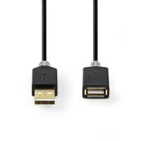 Nedis USB-Kabel| USB 2.0| USB-A Stecker| Buchse| 480 Mbps| Vergoldet| 3.0 m|
