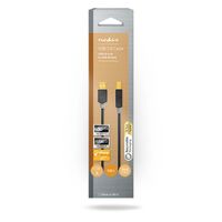 Nedis USB-Kabel / USB 2.0 / USB-A Stecker / USB-B Stecker / 480 Mbps / Vergoldet / 1.00 m / Rund / PVC / Anthrazit / Box