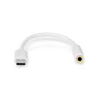 Nedis USB-Adapter| USB 2.0| USB-C Stecker| 3.5 mm Buchse| 0.1 m| Rund| Vernickelt|
