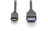 DIGITUS USB 2.0 Anschlusskabel Typ C -A  St/St     1.0m,  sw (AK-300146-010-S)