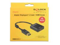 DELOCK Displayport Adapter DP -> HDMI St/Bu 4K Aktiv (62607)