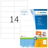 HERMA Labels Premium A4 105x42.3 mm white paper matt 1400 pcs. - White - Rectangle - Permanent - Paper - Matte - Laser/Inkjet