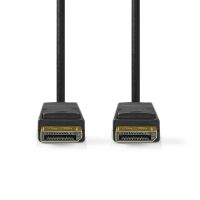 Nedis Displayport-Kabel / DisplayPort Stecker / DisplayPort Stecker / 8K@60Hz / Vernickelt / 1.00 m / Rund / PVC / Schwarz / Box