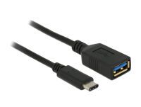 DELOCK USB3.1 Kabel C -> A St/Bu 0.15m schwarz (65634)