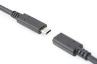 DIGITUS USB 3.1 Verlängerungskabel Typ C -C  St/Bu 0.7m,  sw (AK-300210-007-S)