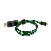 RealPower Datenkabel LED grün       micro-USB auf USB (187656)