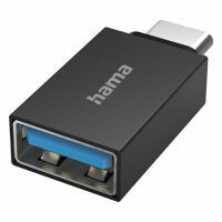 Hama USB-Adapter - USB-C M bis USB Typ A W - 3.2 Gen 1 On-The-Go - Schwarz - Digital - USB 3.0