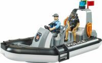 Bruder bworld Polizei Schlauchboot mit Polizist, Taucher und Zubehör 62733
