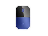 HP Z3700 Blue Wireless Mouse - Ambidextrous - Optical - RF Wireless - 1200 DPI - Black - Blue