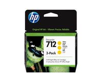 HP 712 3-pack 29-ml Yellow DesignJet Ink Cartridge - Standard Yield - Dye-based ink - 29 ml - 3 pc(s) - Combo pack