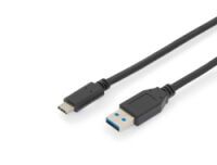 DIGITUS USB 2.0 Anschlusskabel Typ C -A  St/St     1.0m,  sw (AK-300146-010-S)