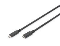 DIGITUS USB 2.0 Verlängerungskabel Typ C -C  St/Bu 2.0m,  sw (AK-300210-020-S)