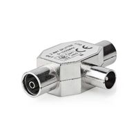 Nedis Satelliten- und Antennenadapter| Coax Stecker| 2x Buchse| Vernickelt| 75