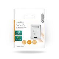 Nedis Netzwerk-Wanddose / An der Wand / 1-Port port(s) / STP CAT6 / Gerade / Buchse / Vergoldet / PVC / Weiss / Umschlag