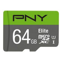 PNY Elite - 64 GB - MicroSDXC - Class 10 - Class 1 (U1) - Green - Gray