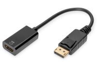 DIGITUS Aktives DisplayPort auf HDMI Konverter  20cm gold schw. Kabel und Adapter -TV/Video-