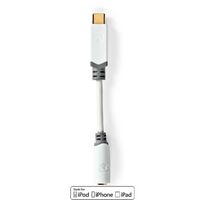 Nedis USB-C™ Adapter / USB 2.0 / USB-C™ Stecker / 3.5 mm Buchse / 0.10 m / Rund / Vergoldet / PVC / Weiss / Box