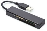 Ednet USB2.0 Multi-Kartenleser 4-Port schwarz (85241)