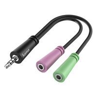 Hama 200352 Audio-Adapter 4pol. 3.5-mm-Klinke-Stecker - 2x 3pol. 3 - Adapter - Audio/Multimedia