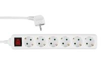 REV Ritter REV 0512360555 - 1.4 m - 6 AC outlet(s) - Indoor - Type F - Unmanaged - White